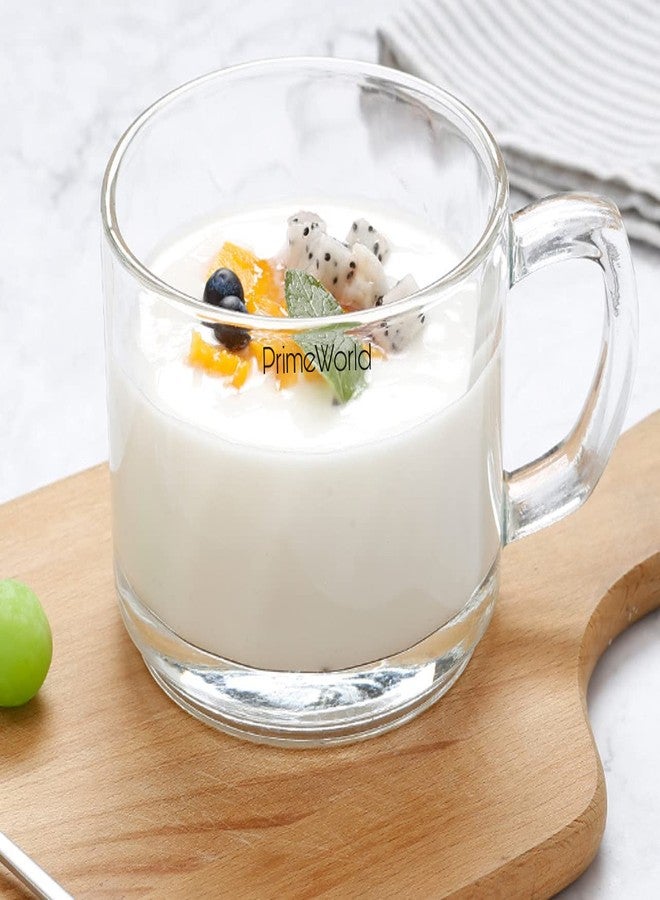 PrimeWorld طقم أكواب برايم وورلد لندن للشاي والقهوة، سعة 180 مل، مكون من 6 قطع، كوب إسبريسو كريستالي، كوب زجاجي شفاف مقوى بمقبض، مناسب للكابتشينو والحليب واللاتيه والمشروبات الساخنة والباردة وغيرها. - Image 1